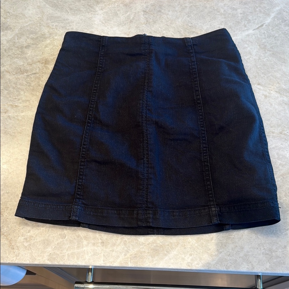 Free People Black Mini Pencil Skirt